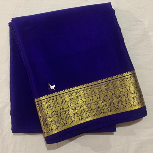 🥰 Exclusive Zari Border Purple  Plain Mysore Silk Saree.🥰