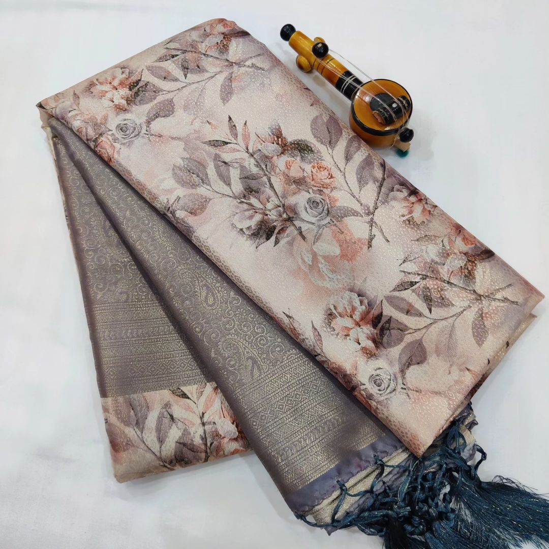 Pink Festive Soft Silk Saree Ethnic Wear With Digital Print