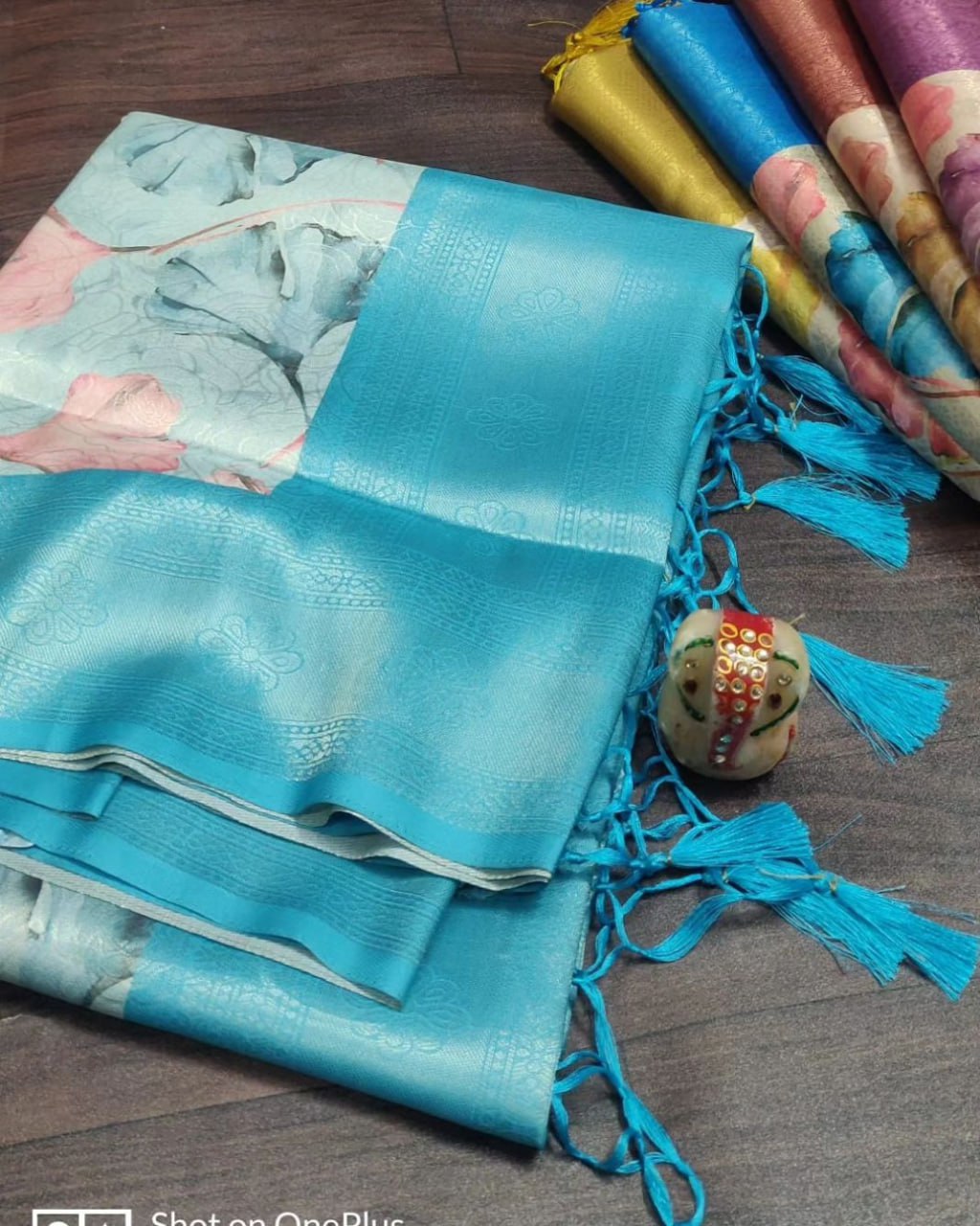 Stylish Blue Silk Saree With Digital Print Lightweight And Elegant