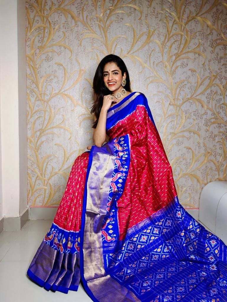 Traditional Ikkat Digital Silk Saree For Women