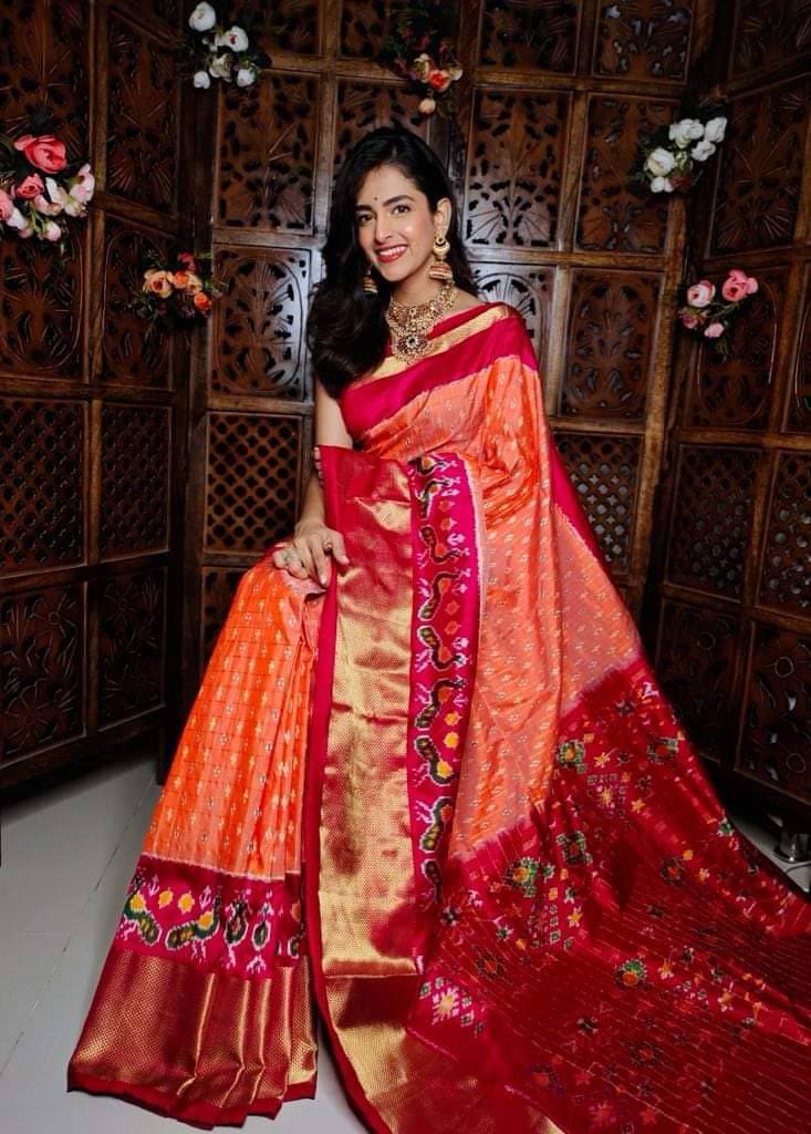 Designer Ikkat Digital Soft Silk Saree For Party Wear