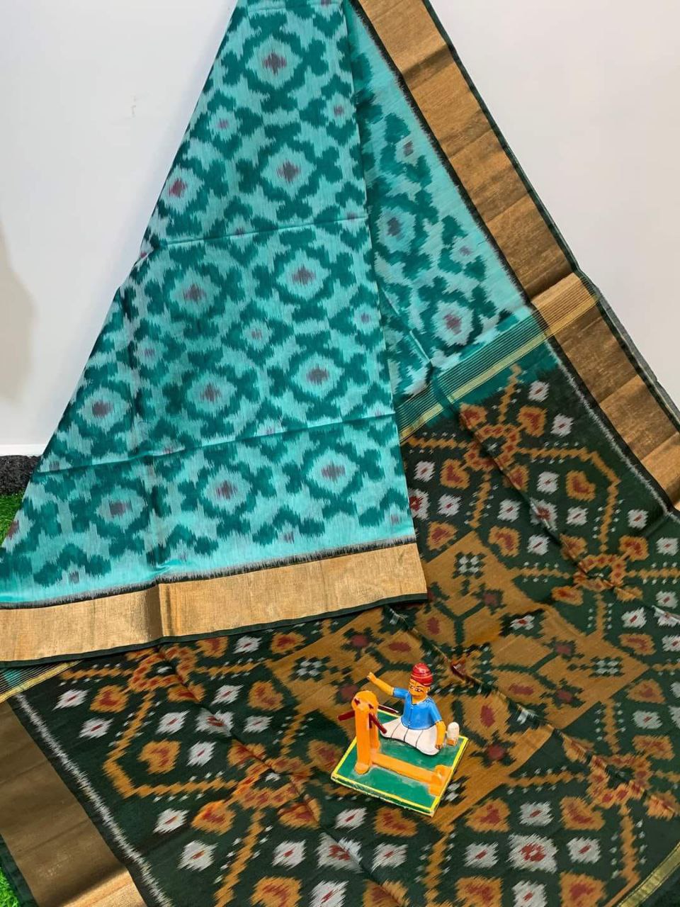 Luxury Soft Silk Saree With Colorful Digital Ikkat Patterns