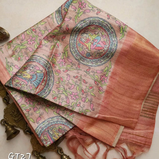 💕kalamkari Printed Handloom Soft Silk Saree 💕