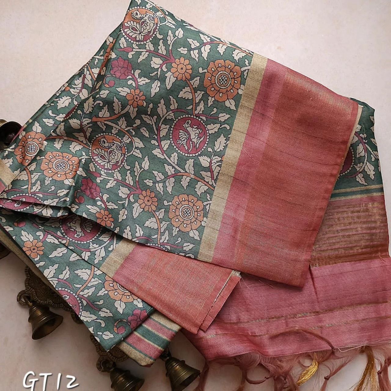 💕kalamkari Printed Handloom Soft Silk Saree 💕