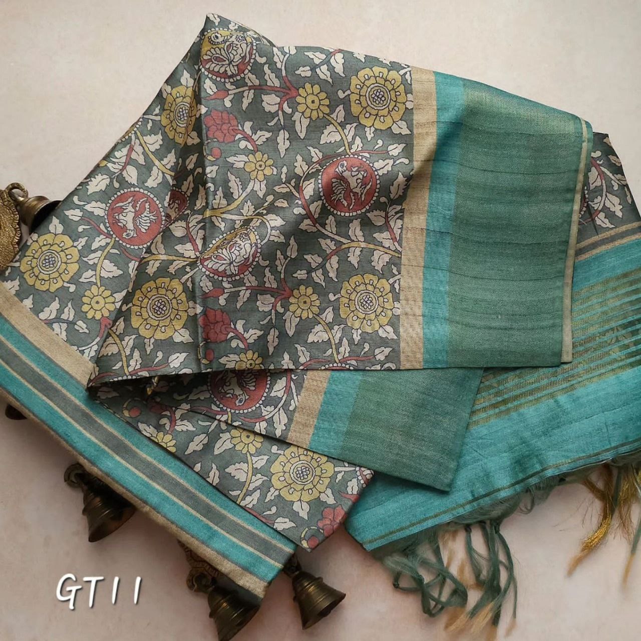 Cultural Soft Silk Handloom Saree With Stylish Kalamkari Digital Motifs