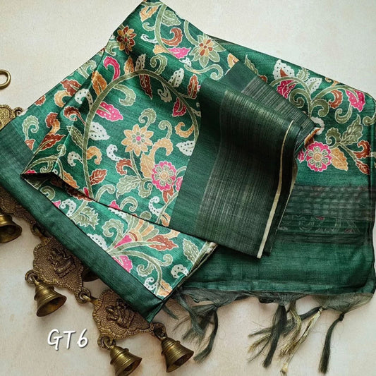 💕kalamkari Printed Handloom Soft Silk Saree 💕