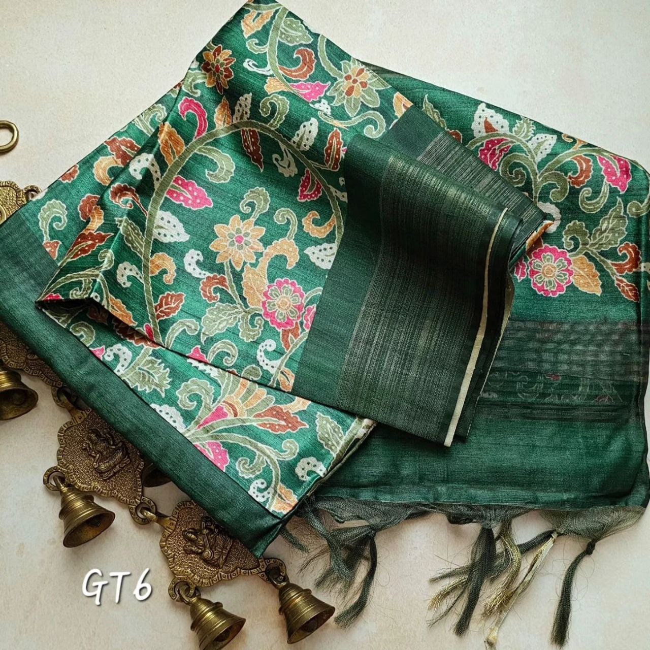 Traditional Handloom Soft Silk Saree With Kalamkari Digital Print Design