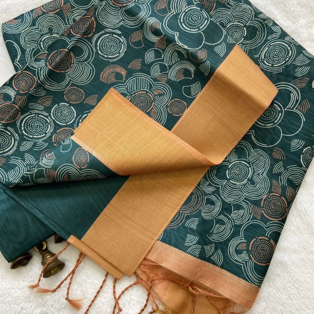 Simple Soft Silk Pattu Saree From Assam With Digital Printed Design