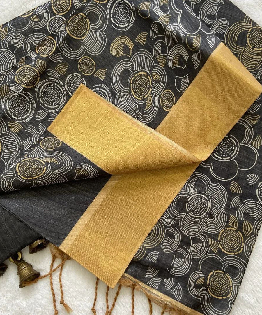 Traditional Assam Silk Saree With Subtle Digital Print In Soft Pattu W ...