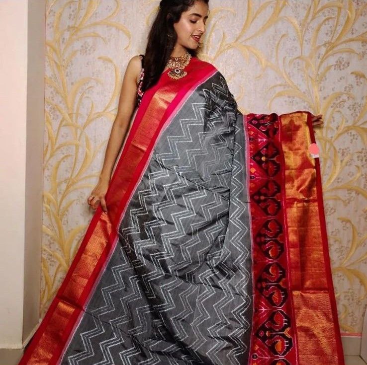 Modern Ikkat Digital Printed Soft Silk Saree With Traditional Touch