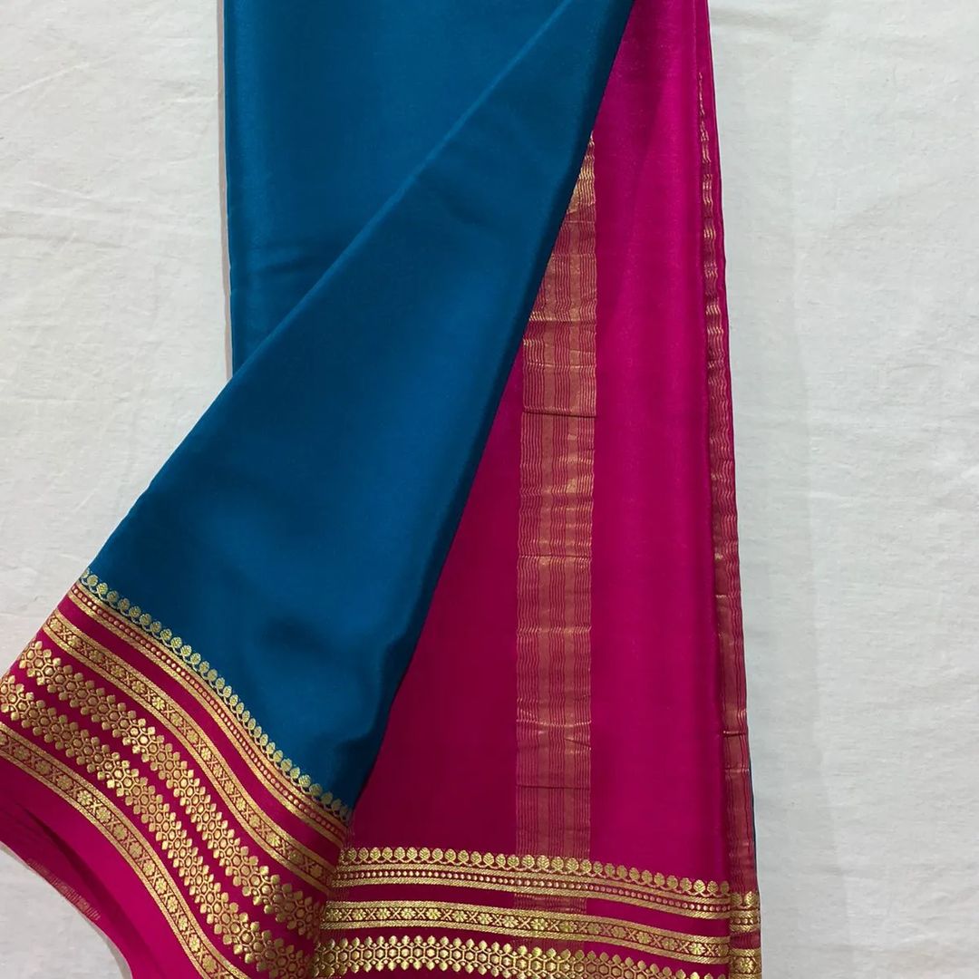 Designer Border Mysore Silk Saree With Running Blouse Piece