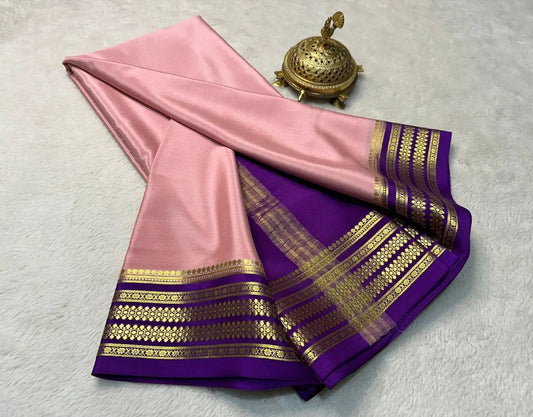 Beautiful Pure Mysore silk sarees having elegant contrast border 😍