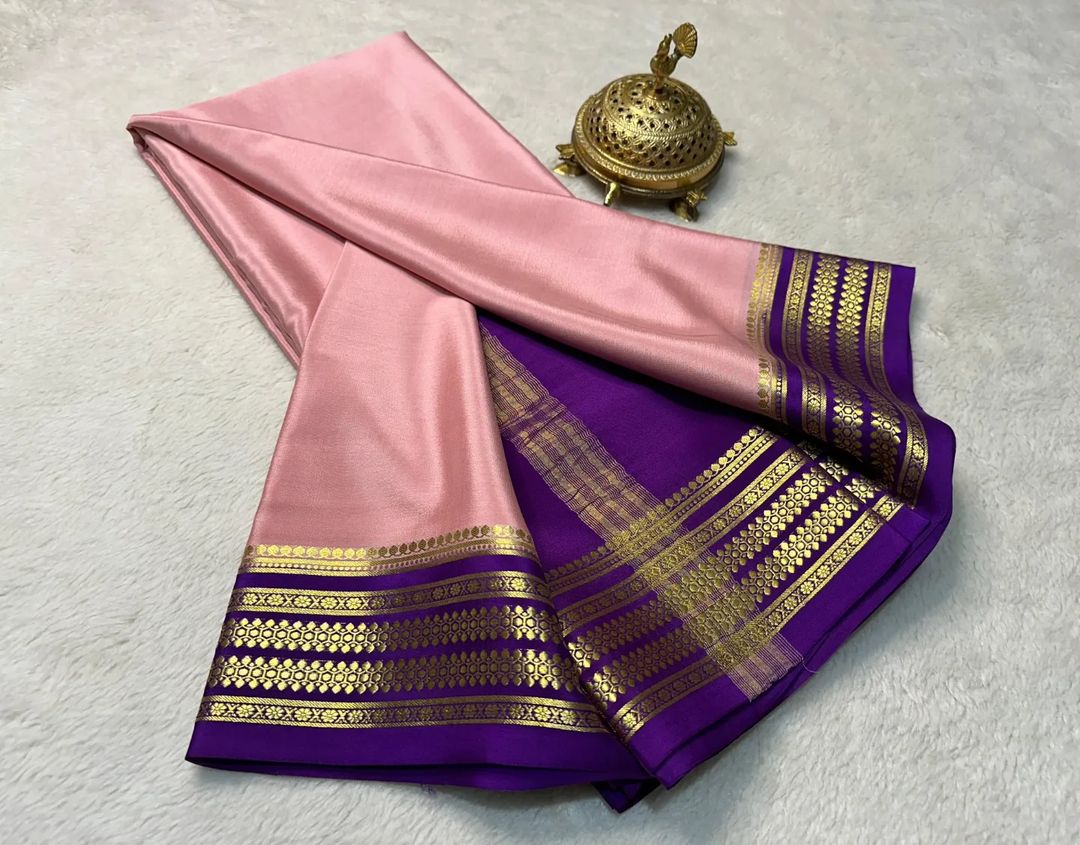 Richly Woven Soft Silk Saree From Mysore With Matching Blouse