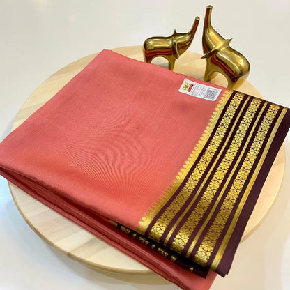 Beautiful Pure Mysore silk sarees having elegant contrast border 😍