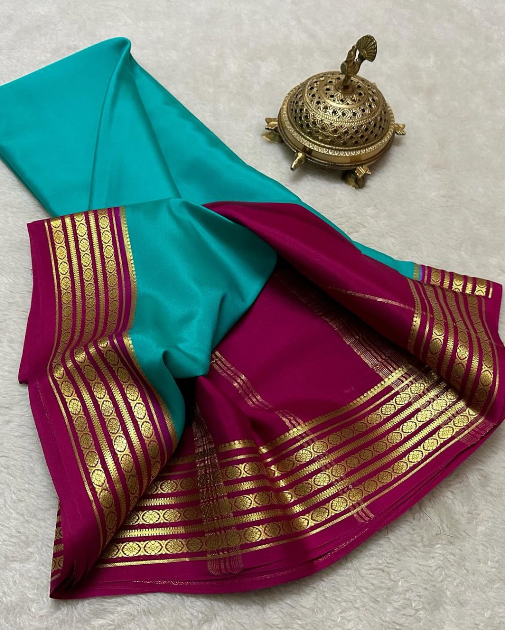 Premium Pure Mysore Soft Silk Saree With Rich Contrast Border