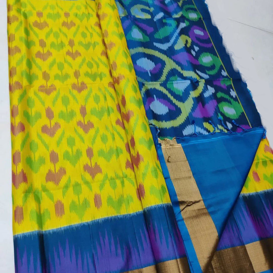 Ikkat Printed Handloom Soft Silk Saree 💕