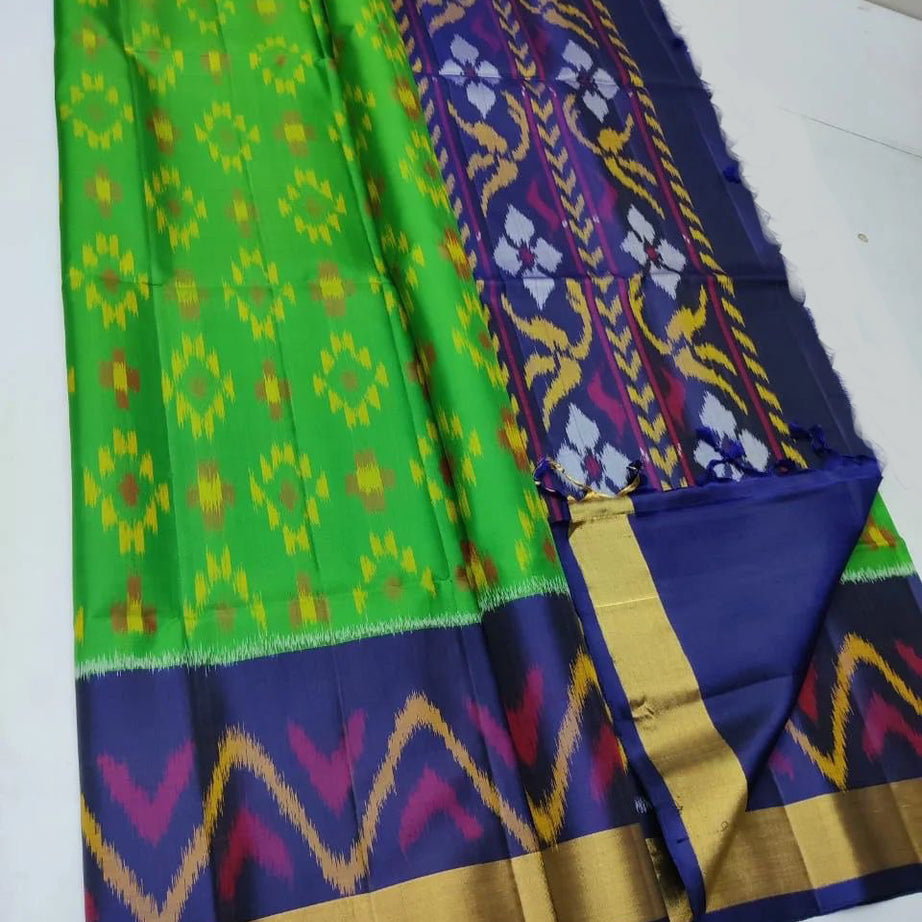 Ikkat Printed Handloom Soft Silk Saree 💕