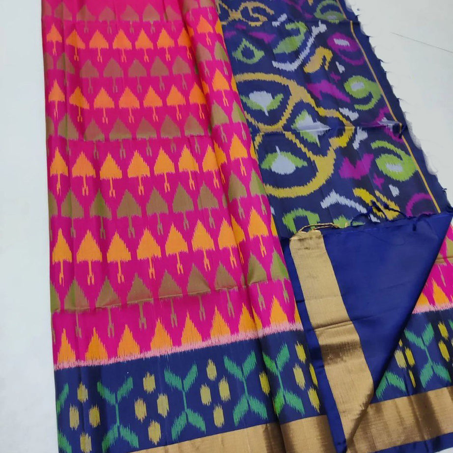 Ikkat Printed Handloom Soft Silk Saree 💕