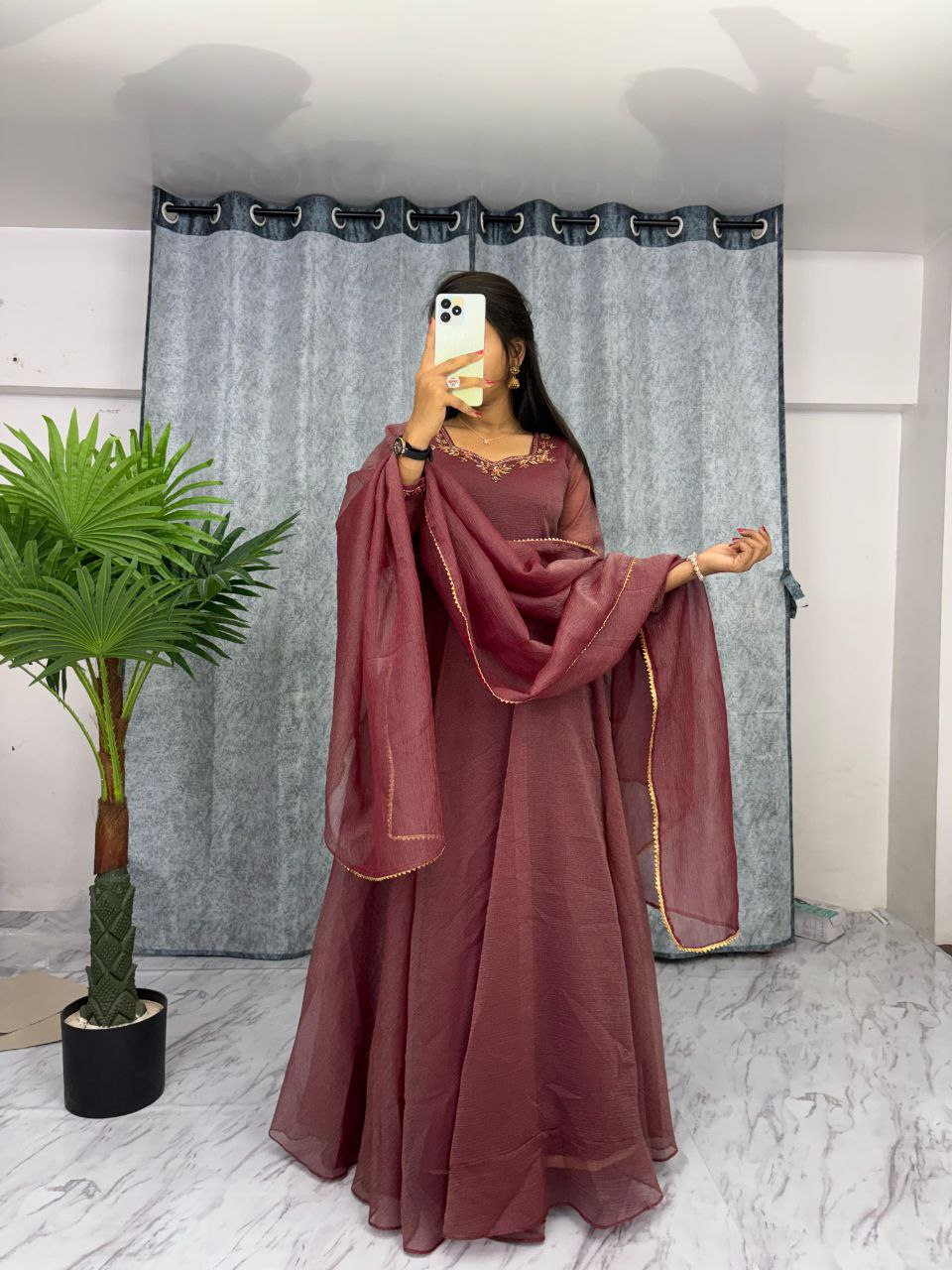 Merlot Fancy Crush Magenta Readymade Gown