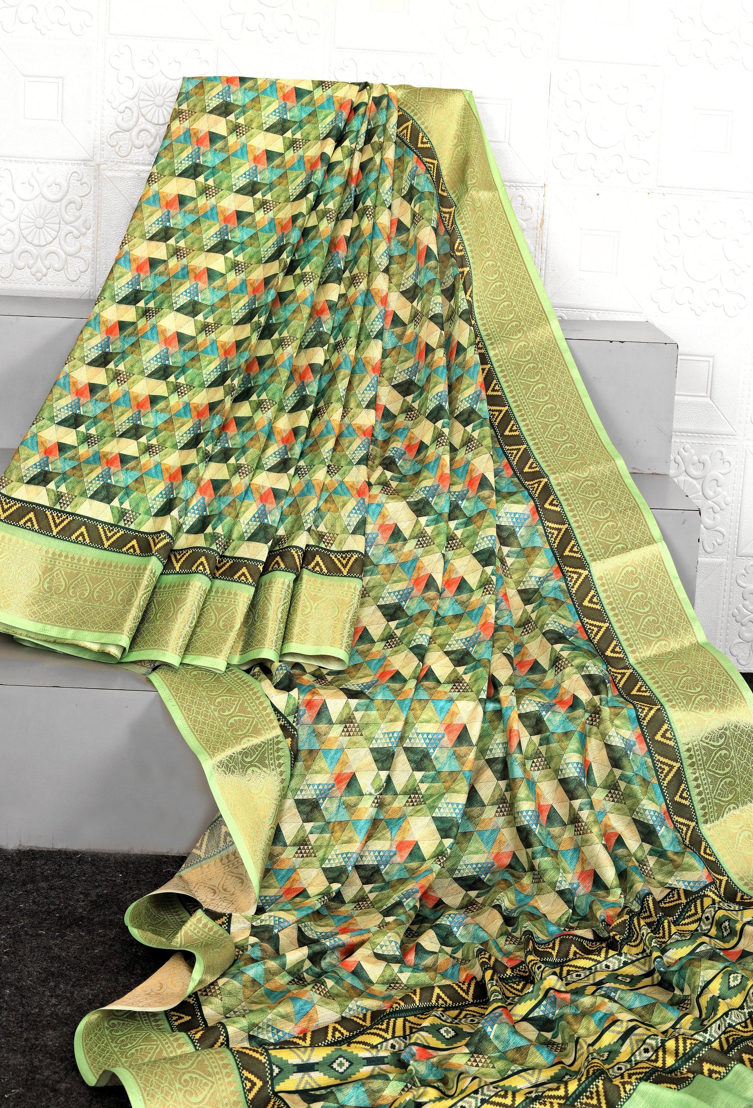 Alluring Traditional Jute Khadi Silk Function Wear Saree With Digital Pallu