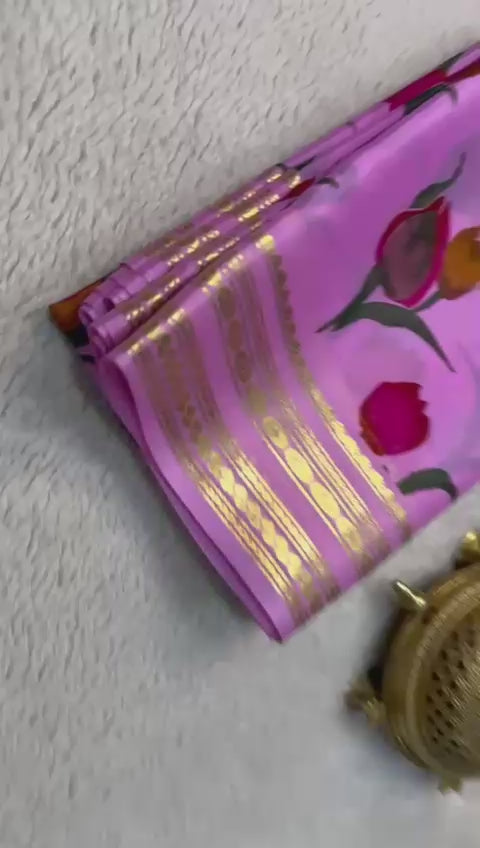 Vintage Vibes: Printed Semi Crepe Silk Sarees