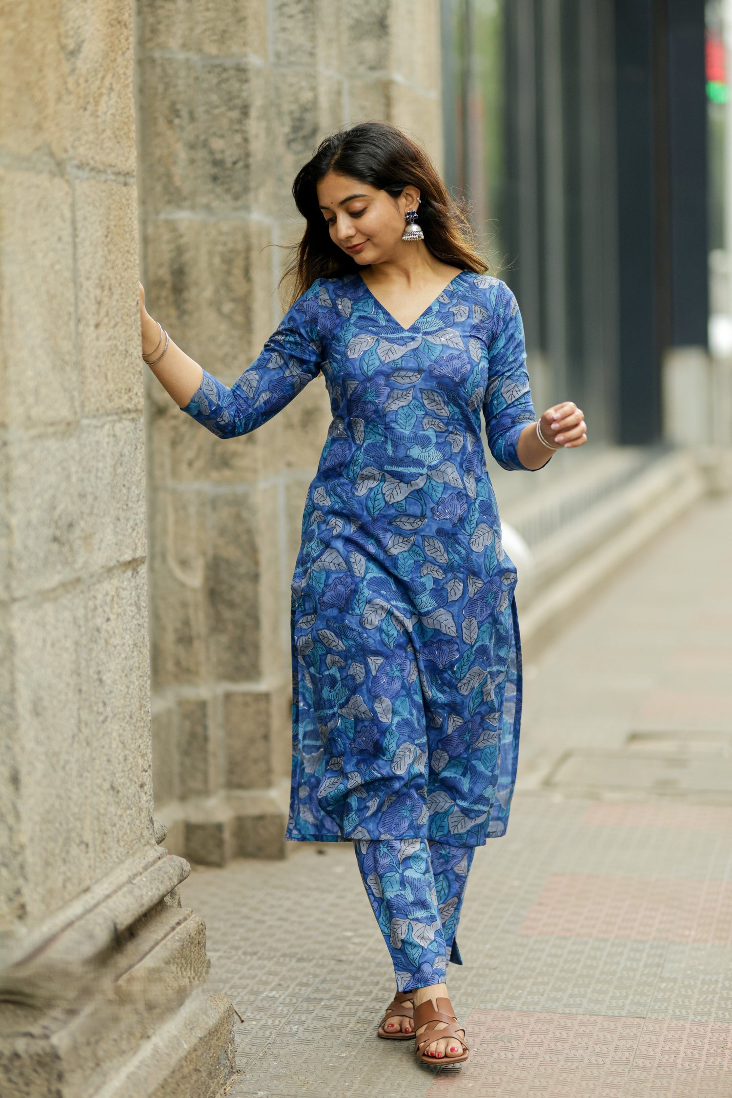 Cobalt Blue Block Printed Co-ord Set