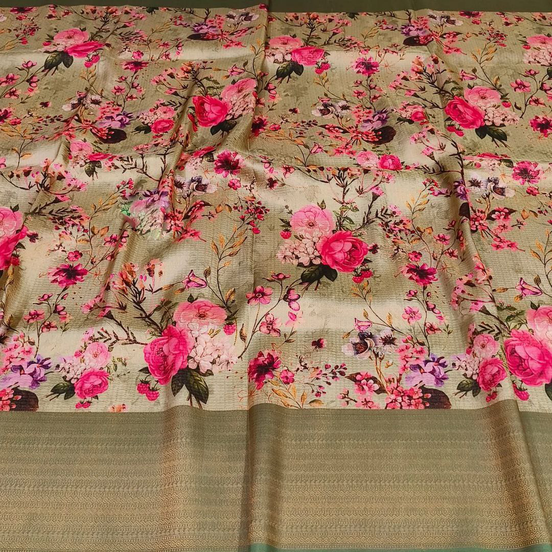 Digital Art Printed Traditional Soft Silk Saree